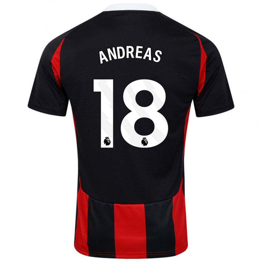 Mujer Camiseta Andreas Pereira #18 Negro Rojo 2ª Equipación 2024/25 La Camisa México