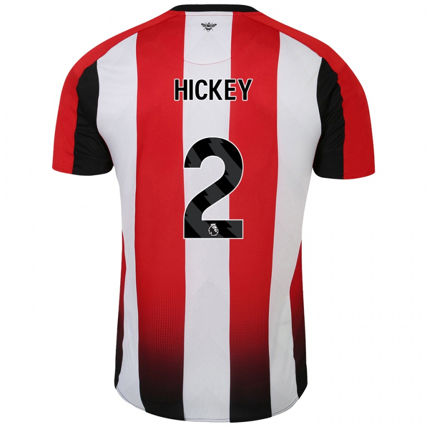 Niño Camiseta Aaron Hickey #2 Rojo Blanco 1ª Equipación 2024/25 La Camisa México