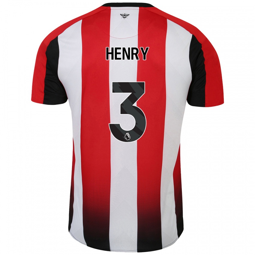 Niño Camiseta Rico Henry #3 Rojo Blanco 1ª Equipación 2024/25 La Camisa México