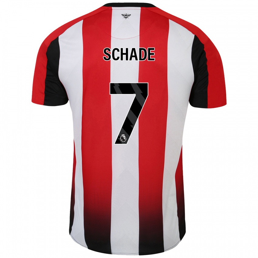 Niño Camiseta Kevin Schade #7 Rojo Blanco 1ª Equipación 2024/25 La Camisa México