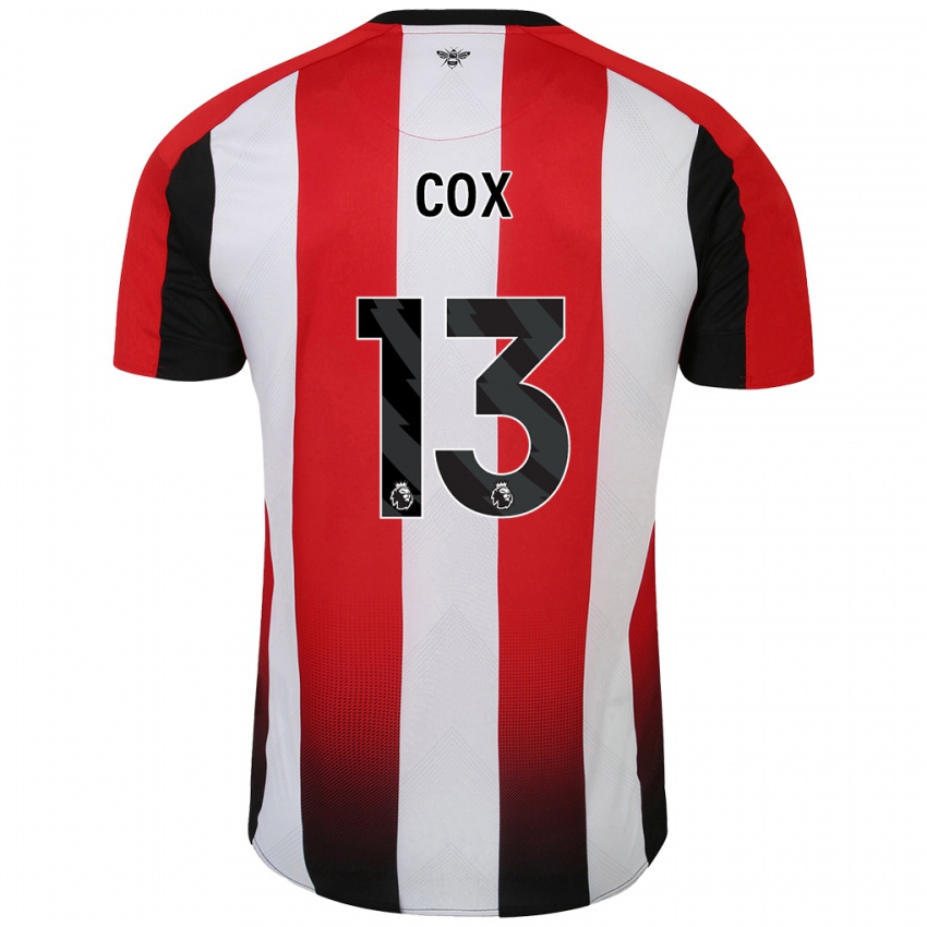 Niño Camiseta Matthew Cox #13 Rojo Blanco 1ª Equipación 2024/25 La Camisa México