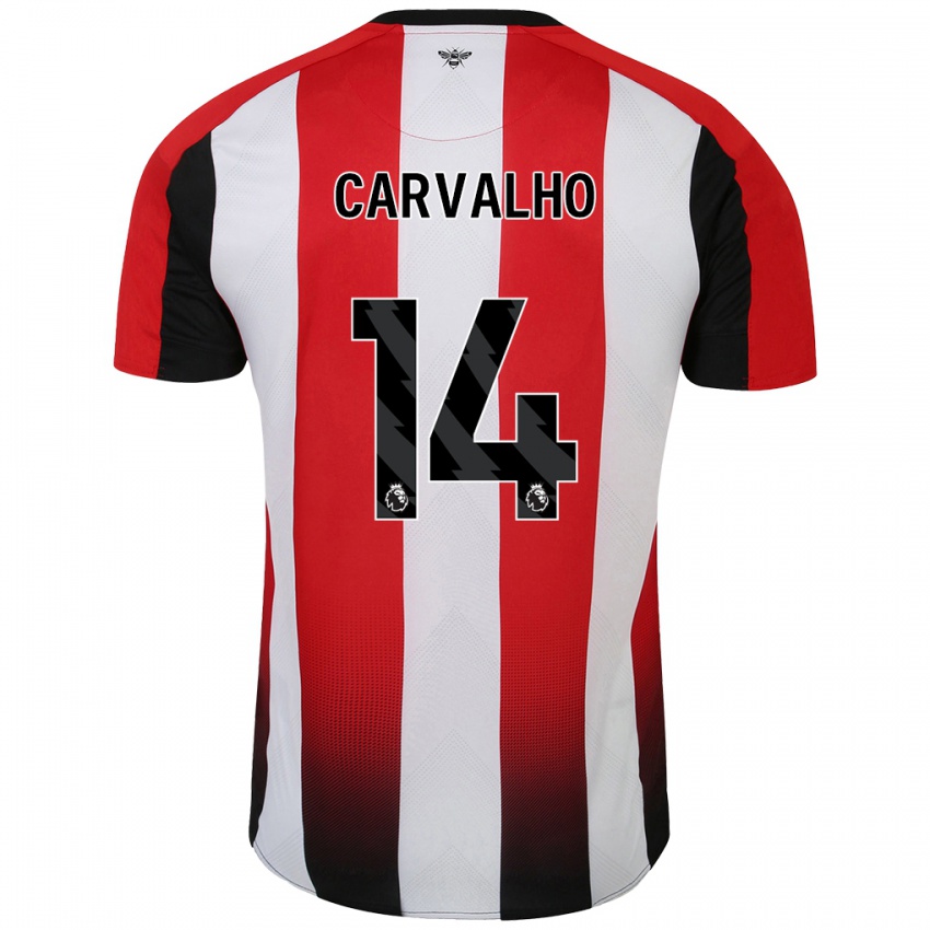 Niño Camiseta Fabio Carvalho #14 Rojo Blanco 1ª Equipación 2024/25 La Camisa México