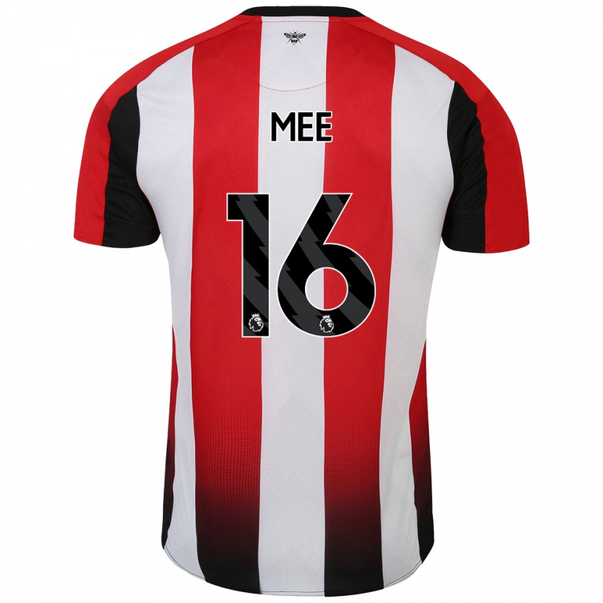 Niño Camiseta Ben Mee #16 Rojo Blanco 1ª Equipación 2024/25 La Camisa México