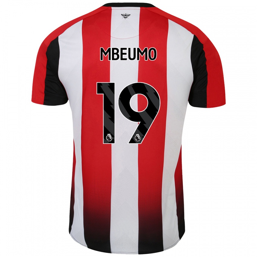 Niño Camiseta Bryan Mbeumo #19 Rojo Blanco 1ª Equipación 2024/25 La Camisa México