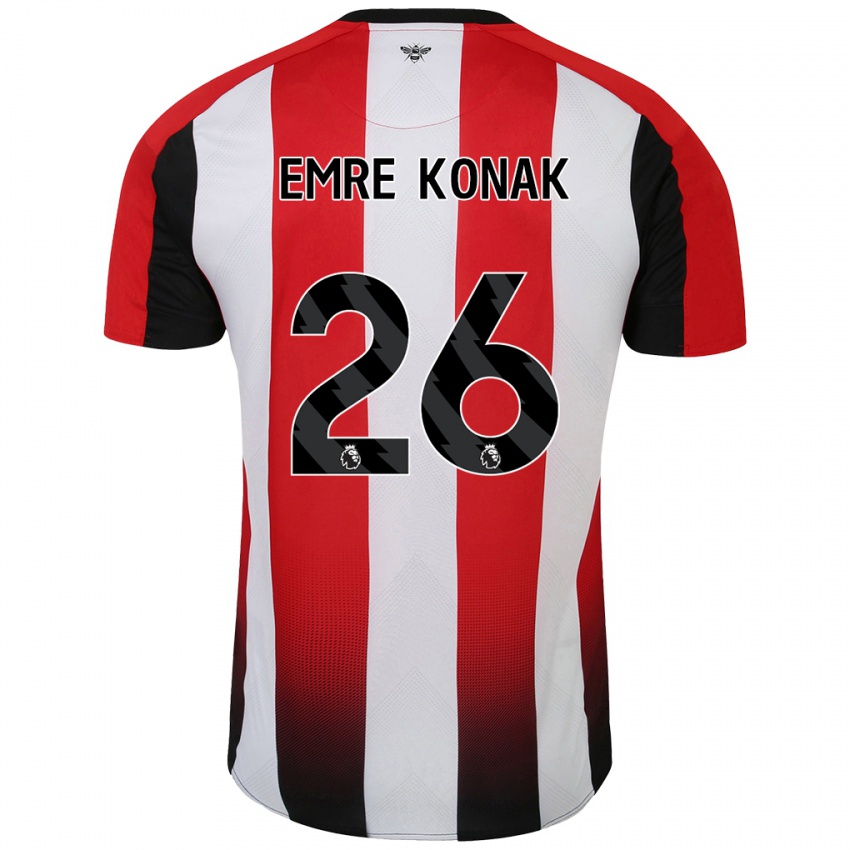 Niño Camiseta Yunus Emre Konak #26 Rojo Blanco 1ª Equipación 2024/25 La Camisa México