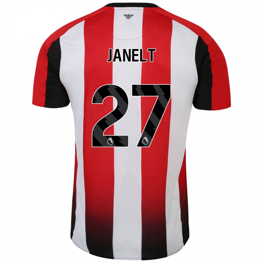 Niño Camiseta Vitaly Janelt #27 Rojo Blanco 1ª Equipación 2024/25 La Camisa México