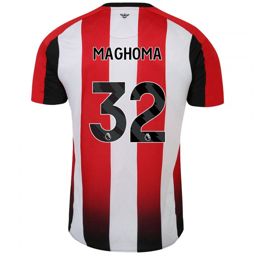 Niño Camiseta Paris Maghoma #32 Rojo Blanco 1ª Equipación 2024/25 La Camisa México