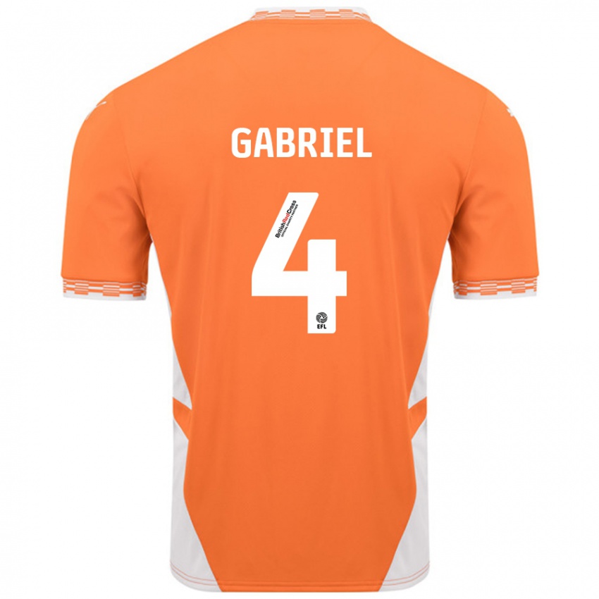 Niño Camiseta Jordan Lawrence-Gabriel #4 Naranja Blanco 1ª Equipación 2024/25 La Camisa México