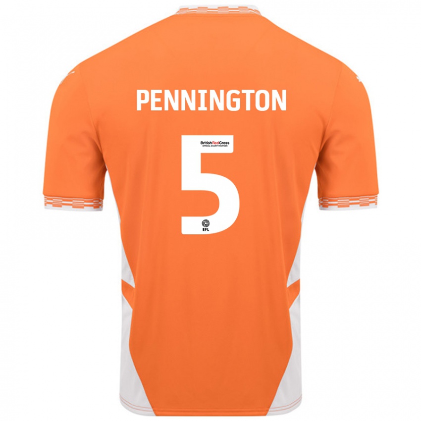 Niño Camiseta Matthew Pennington #5 Naranja Blanco 1ª Equipación 2024/25 La Camisa México