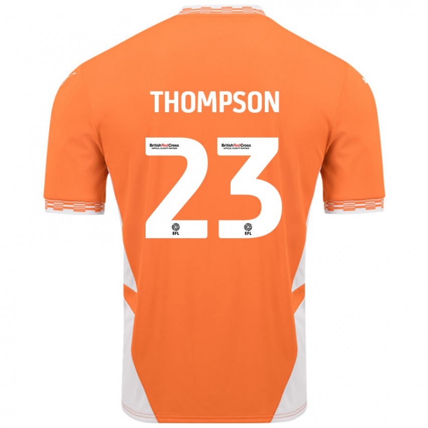 Niño Camiseta Dominic Thompson #23 Naranja Blanco 1ª Equipación 2024/25 La Camisa México