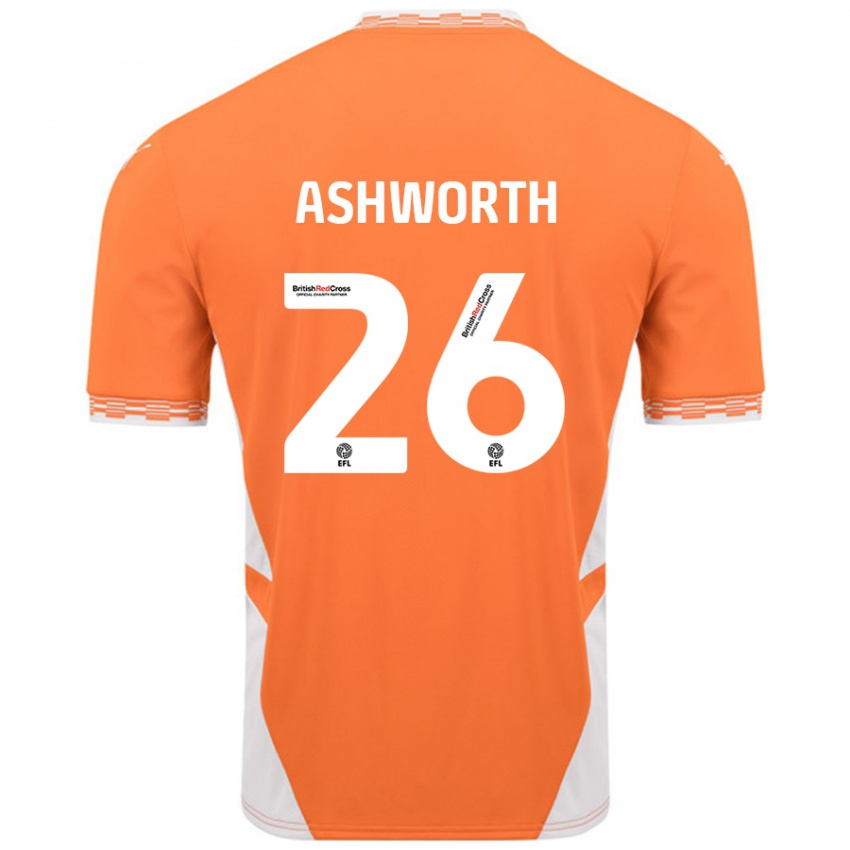 Niño Camiseta Zac Ashworth #26 Naranja Blanco 1ª Equipación 2024/25 La Camisa México