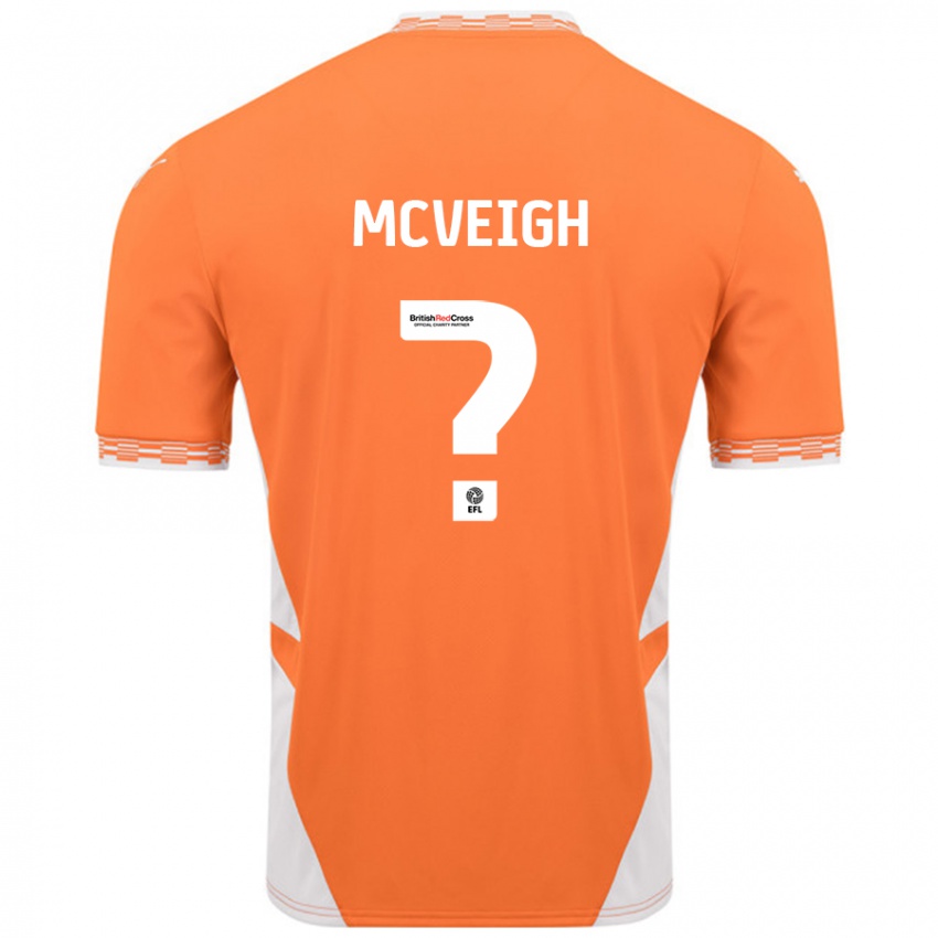 Niño Camiseta Conor Mcveigh #0 Naranja Blanco 1ª Equipación 2024/25 La Camisa México