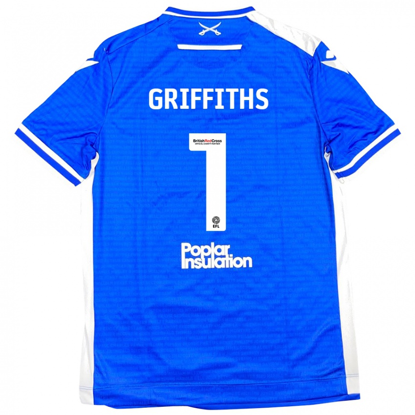 Niño Camiseta Josh Griffiths #1 Azul Blanco 1ª Equipación 2024/25 La Camisa México