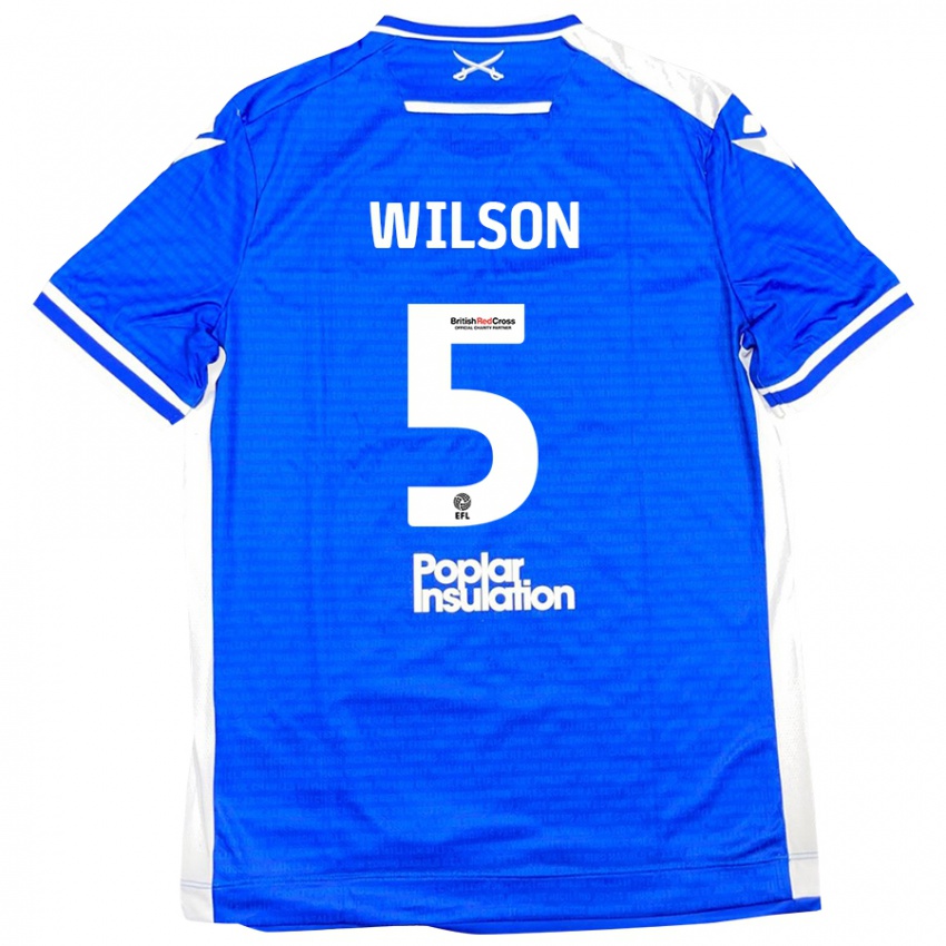 Niño Camiseta James Wilson #5 Azul Blanco 1ª Equipación 2024/25 La Camisa México