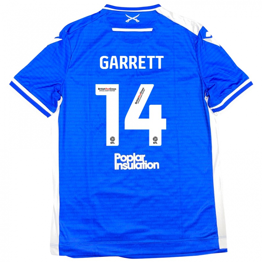 Niño Camiseta Jake Garrett #14 Azul Blanco 1ª Equipación 2024/25 La Camisa México