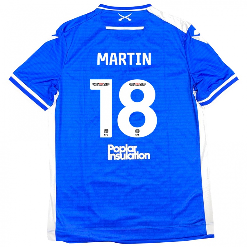 Niño Camiseta Chris Martin #18 Azul Blanco 1ª Equipación 2024/25 La Camisa México