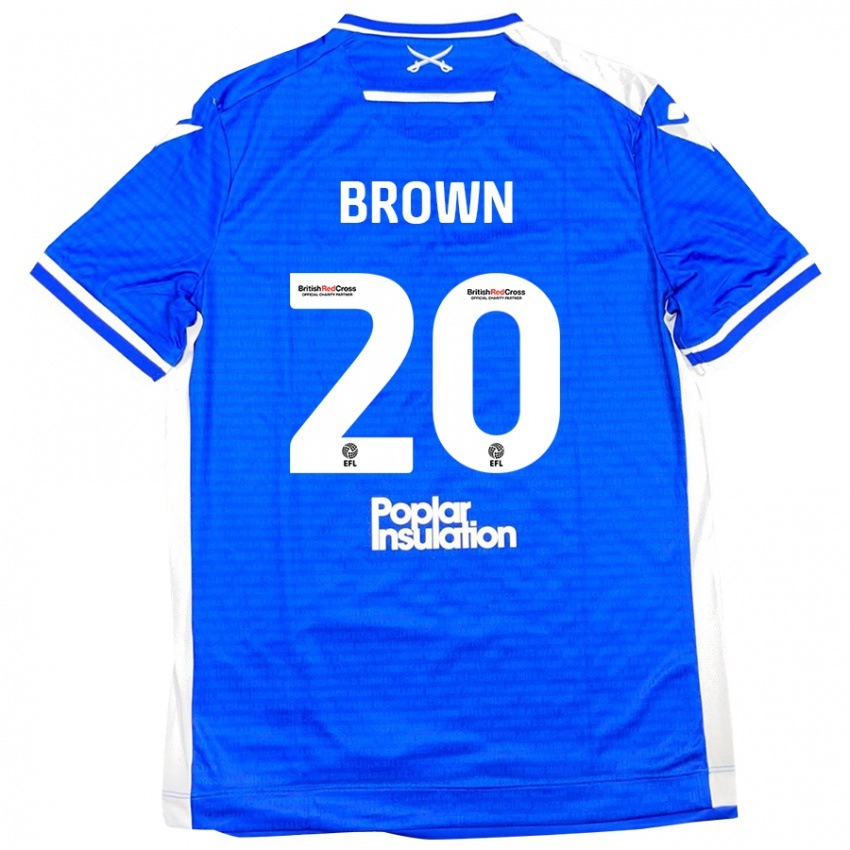 Niño Camiseta Jevani Brown #20 Azul Blanco 1ª Equipación 2024/25 La Camisa México