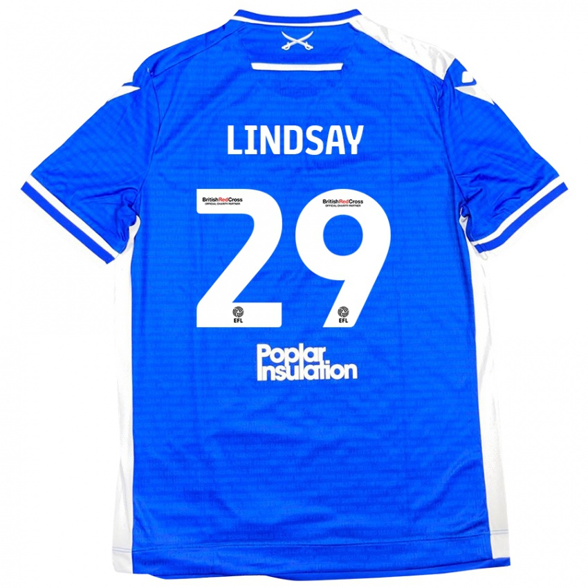 Niño Camiseta Jamie Lindsay #29 Azul Blanco 1ª Equipación 2024/25 La Camisa México