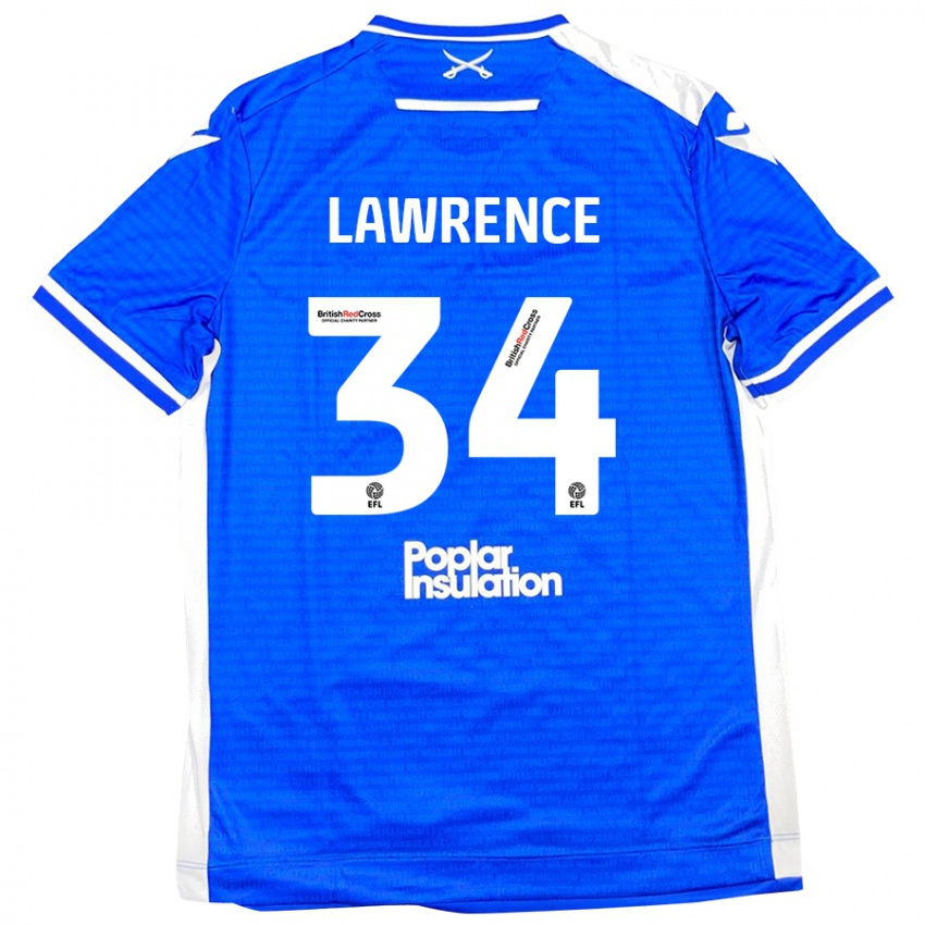 Niño Camiseta Jerry Lawrence #34 Azul Blanco 1ª Equipación 2024/25 La Camisa México