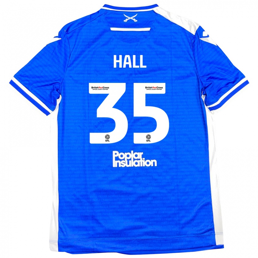 Niño Camiseta Matt Hall #35 Azul Blanco 1ª Equipación 2024/25 La Camisa México