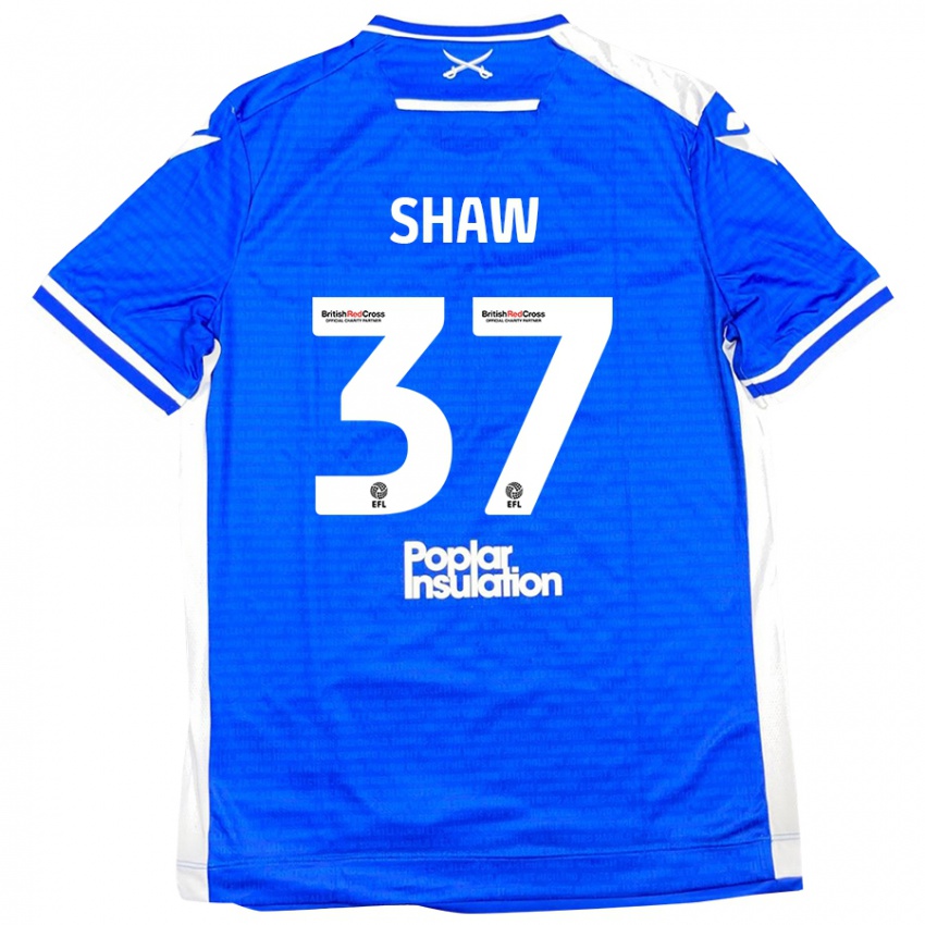 Niño Camiseta Kofi Shaw #37 Azul Blanco 1ª Equipación 2024/25 La Camisa México