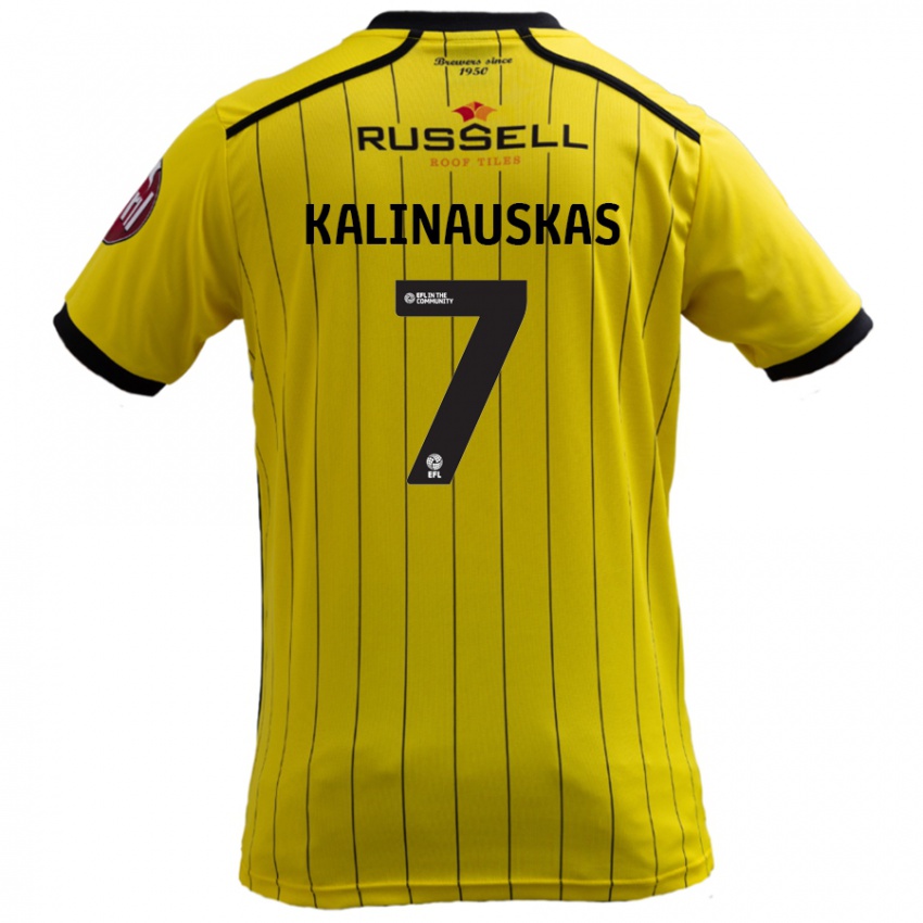 Niño Camiseta Tomas Kalinauskas #7 Amarillo 1ª Equipación 2024/25 La Camisa México