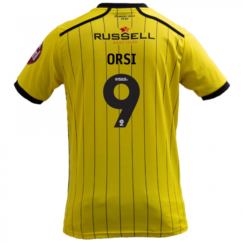 Niño Camiseta Danilo Orsi #9 Amarillo 1ª Equipación 2024/25 La Camisa México