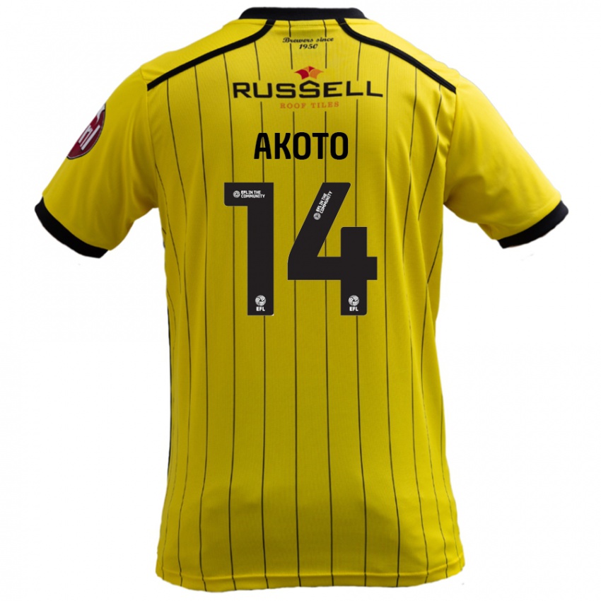 Niño Camiseta Nick Akoto #14 Amarillo 1ª Equipación 2024/25 La Camisa México