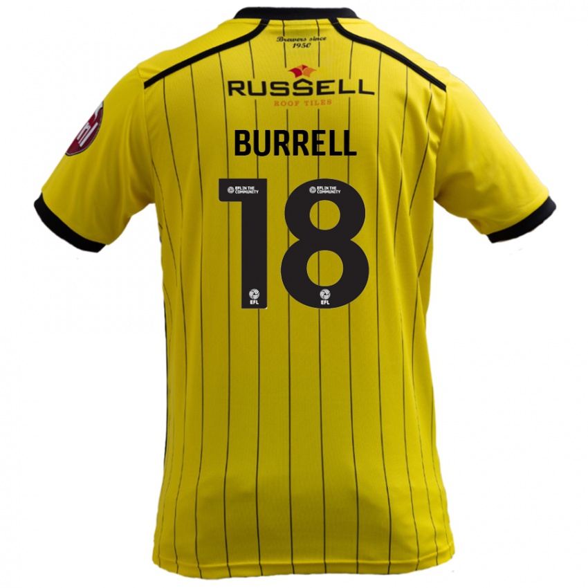 Niño Camiseta Rumarn Burrell #18 Amarillo 1ª Equipación 2024/25 La Camisa México