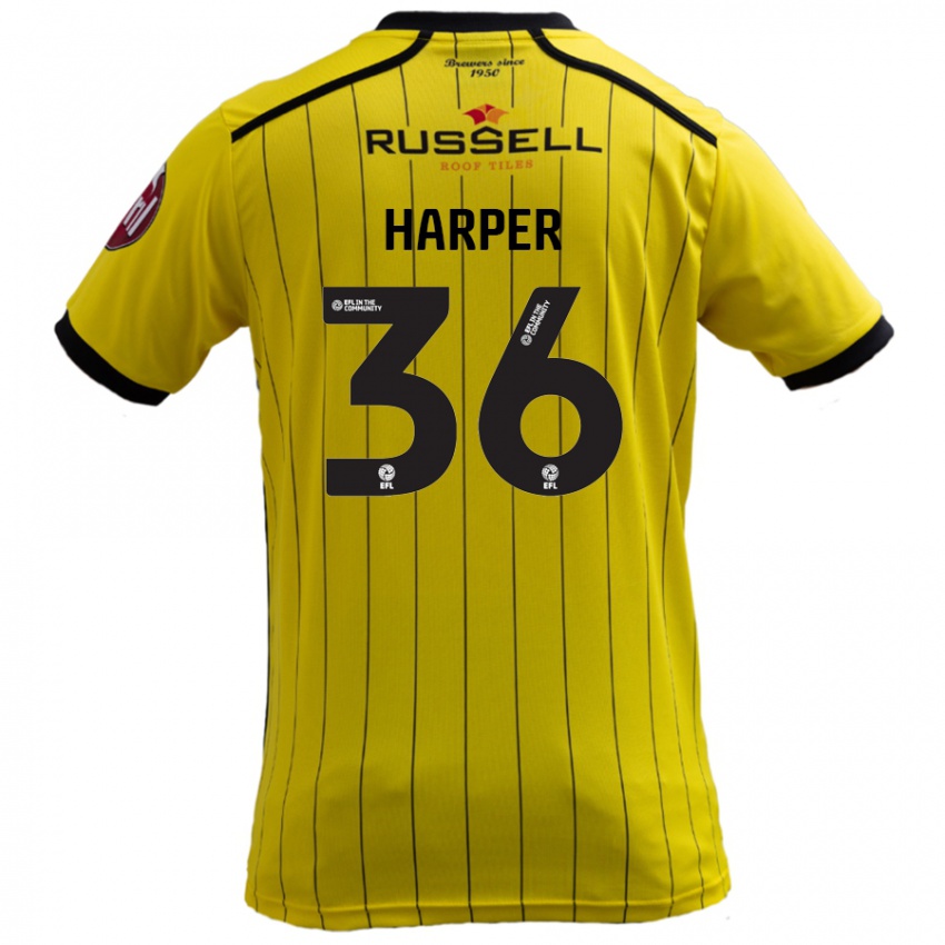 Niño Camiseta Rekeem Harper #36 Amarillo 1ª Equipación 2024/25 La Camisa México