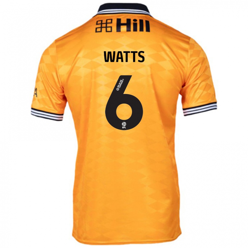 Niño Camiseta Kell Watts #6 Naranja 1ª Equipación 2024/25 La Camisa México