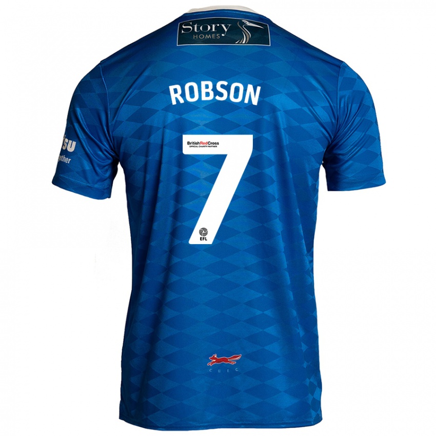 Niño Camiseta Ethan Robson #7 Azul 1ª Equipación 2024/25 La Camisa México