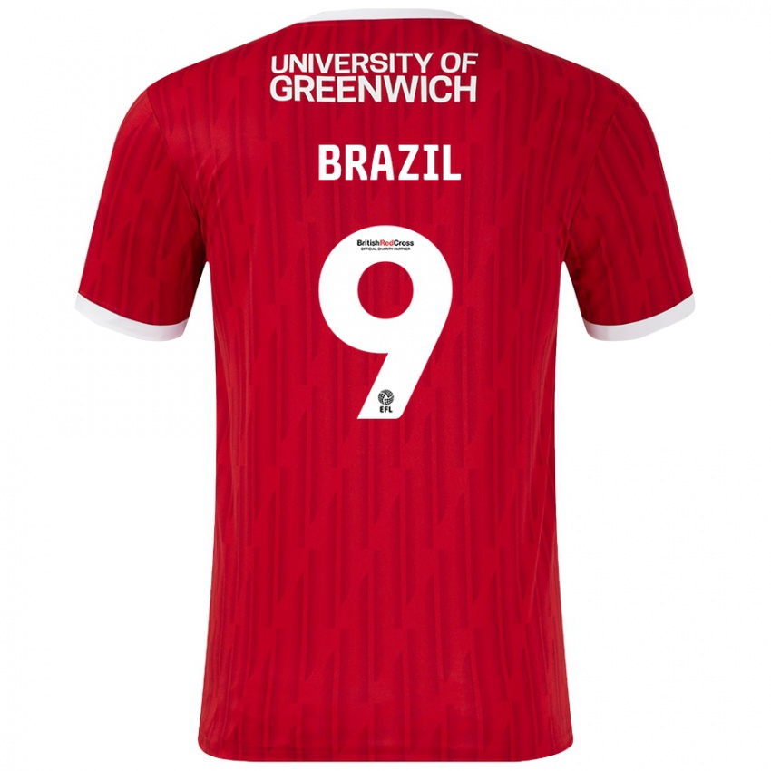 Niño Camiseta Ellie Brazil #9 Rojo Blanco 1ª Equipación 2024/25 La Camisa México