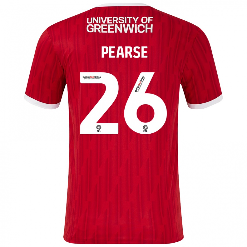 Niño Camiseta Gracie Pearse #26 Rojo Blanco 1ª Equipación 2024/25 La Camisa México