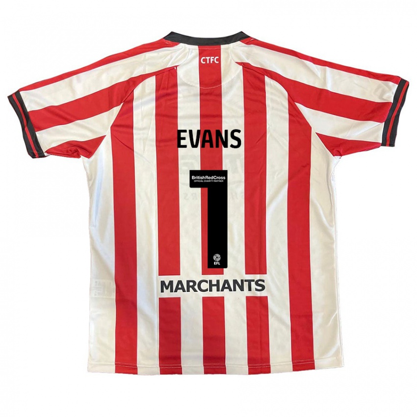 Niño Camiseta Owen Evans #1 Rojo Blanco 1ª Equipación 2024/25 La Camisa México