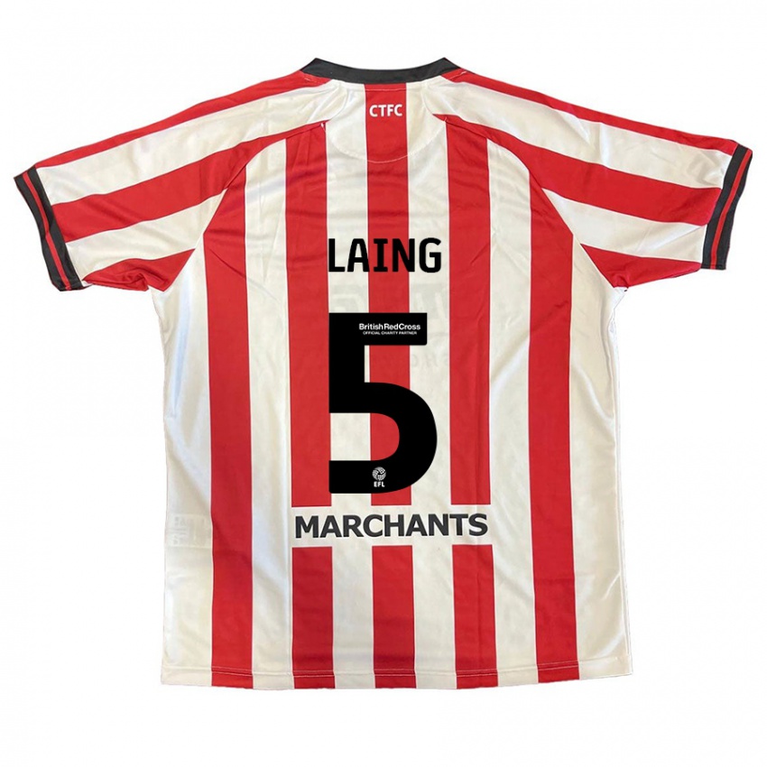 Niño Camiseta Levi Laing #5 Rojo Blanco 1ª Equipación 2024/25 La Camisa México