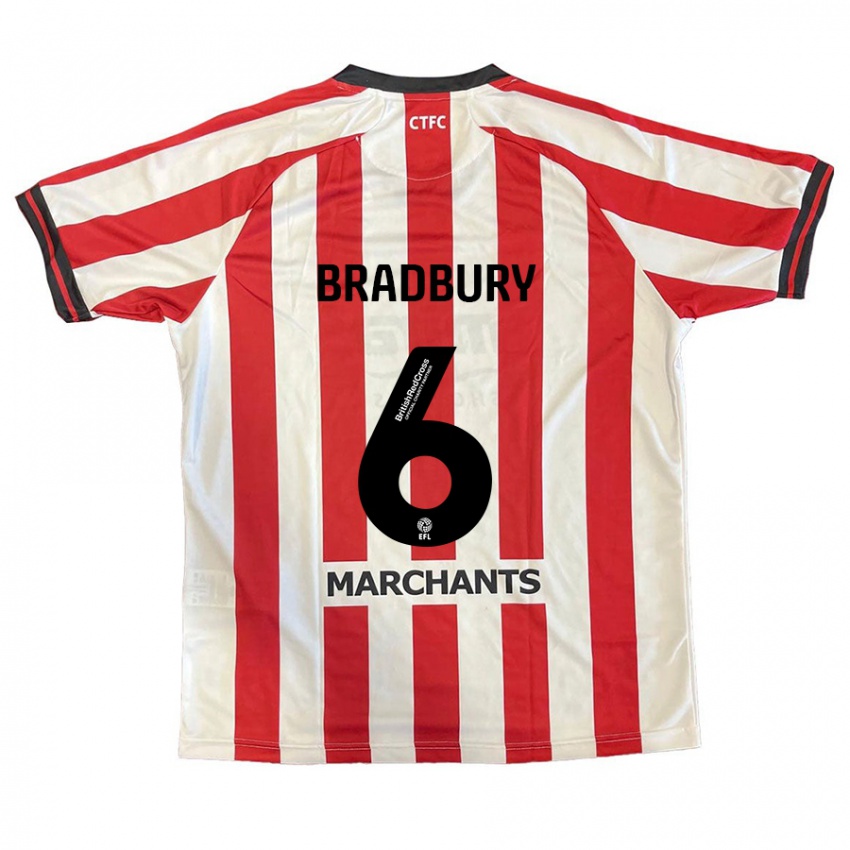 Niño Camiseta Tom Bradbury #6 Rojo Blanco 1ª Equipación 2024/25 La Camisa México