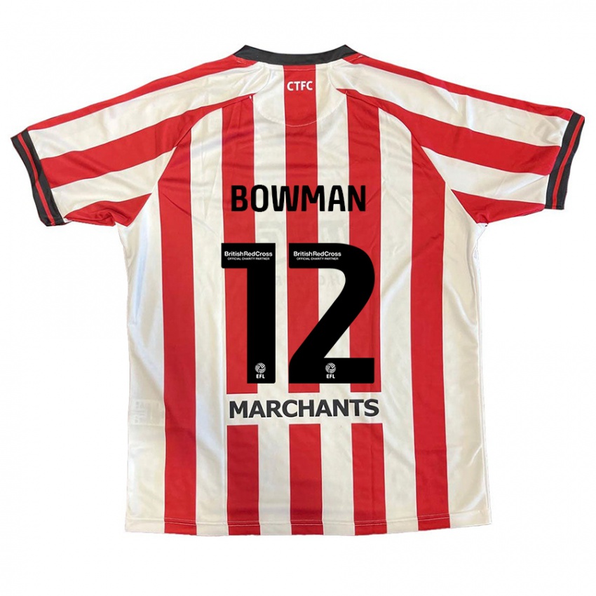 Niño Camiseta Ryan Bowman #12 Rojo Blanco 1ª Equipación 2024/25 La Camisa México