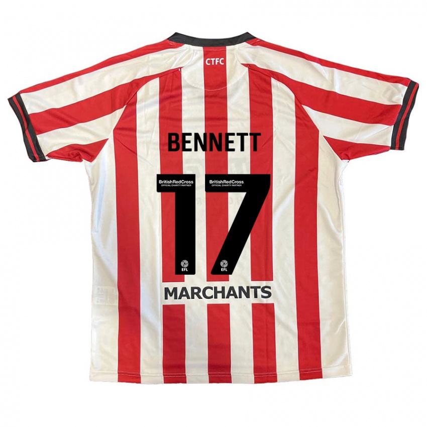 Niño Camiseta Scot Bennett #17 Rojo Blanco 1ª Equipación 2024/25 La Camisa México