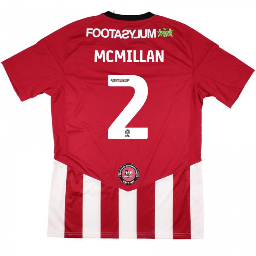 Niño Camiseta Jack Mcmillan #2 Rojo Blanco 1ª Equipación 2024/25 La Camisa México