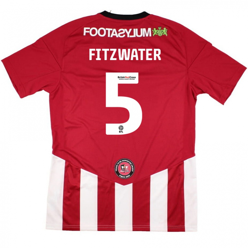 Niño Camiseta Jack Fitzwater #5 Rojo Blanco 1ª Equipación 2024/25 La Camisa México