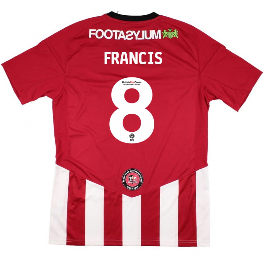 Niño Camiseta Ed Francis #8 Rojo Blanco 1ª Equipación 2024/25 La Camisa México