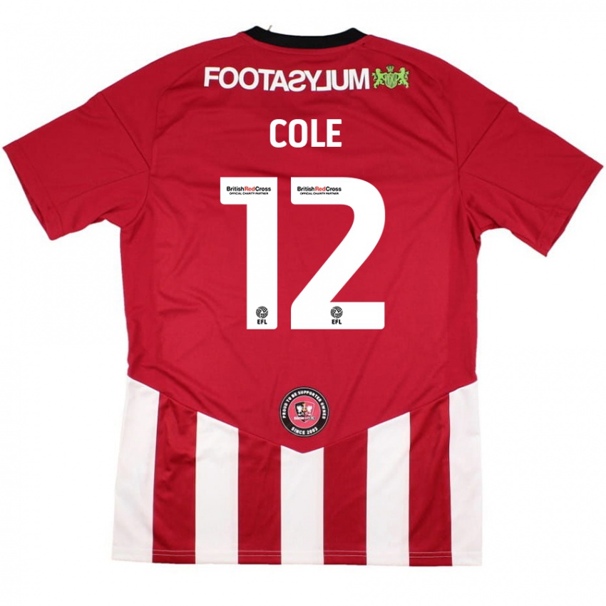 Niño Camiseta Reece Cole #12 Rojo Blanco 1ª Equipación 2024/25 La Camisa México