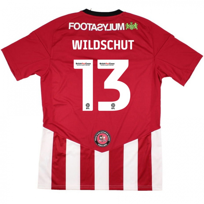 Niño Camiseta Yanic Wildschut #13 Rojo Blanco 1ª Equipación 2024/25 La Camisa México