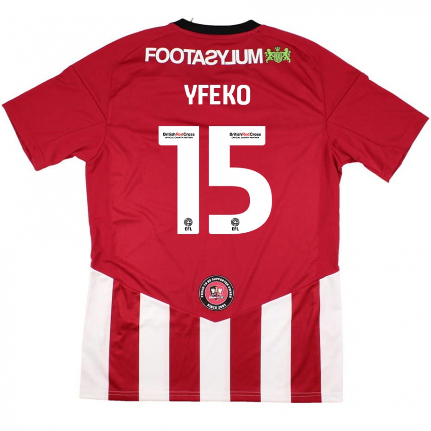 Niño Camiseta Johnly Yfeko #15 Rojo Blanco 1ª Equipación 2024/25 La Camisa México