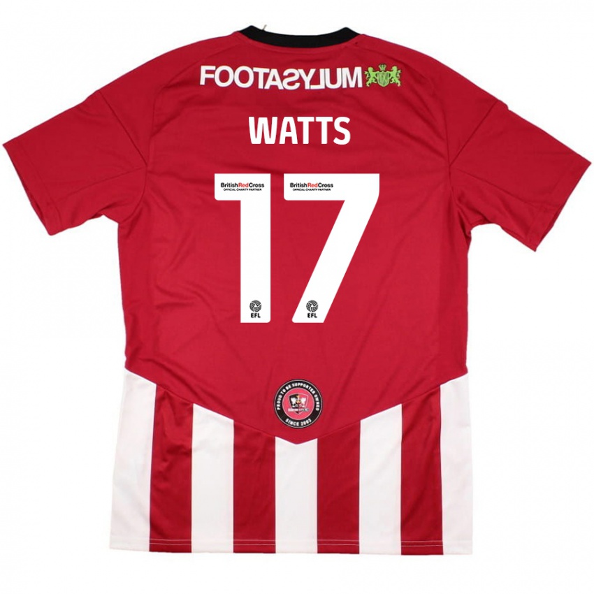 Niño Camiseta Caleb Watts #17 Rojo Blanco 1ª Equipación 2024/25 La Camisa México