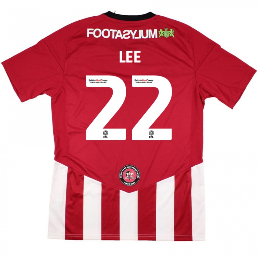 Niño Camiseta Harry Lee #22 Rojo Blanco 1ª Equipación 2024/25 La Camisa México