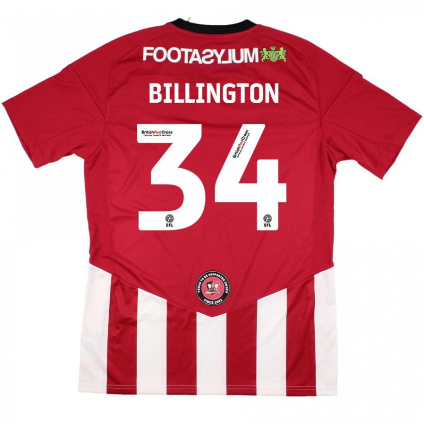 Niño Camiseta Gabe Billington #34 Rojo Blanco 1ª Equipación 2024/25 La Camisa México