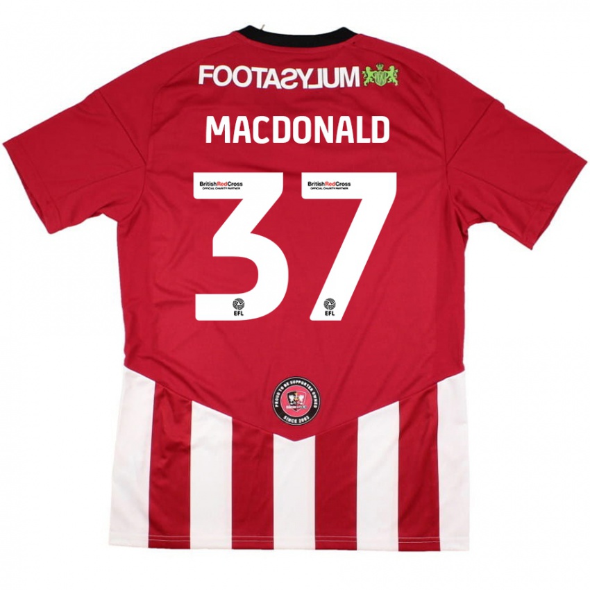 Niño Camiseta Shaun Macdonald #37 Rojo Blanco 1ª Equipación 2024/25 La Camisa México