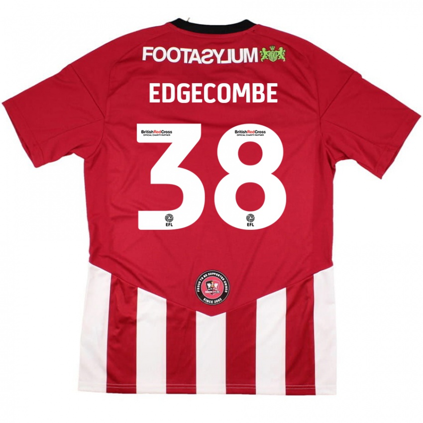 Niño Camiseta Max Edgecombe #38 Rojo Blanco 1ª Equipación 2024/25 La Camisa México